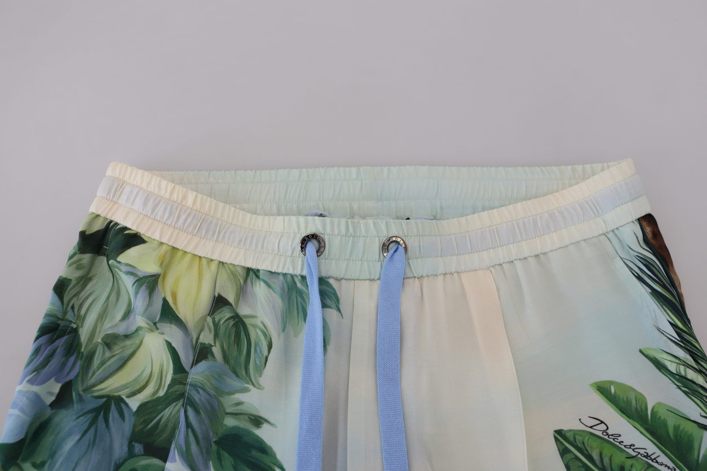 Dolce & Gabbana White Floral Printed Men Jogger Pants