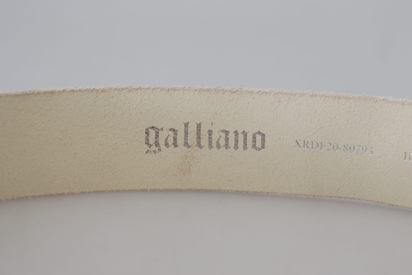 John Galliano Pink Leather Letter Logo Round Buckle Waist Belt
