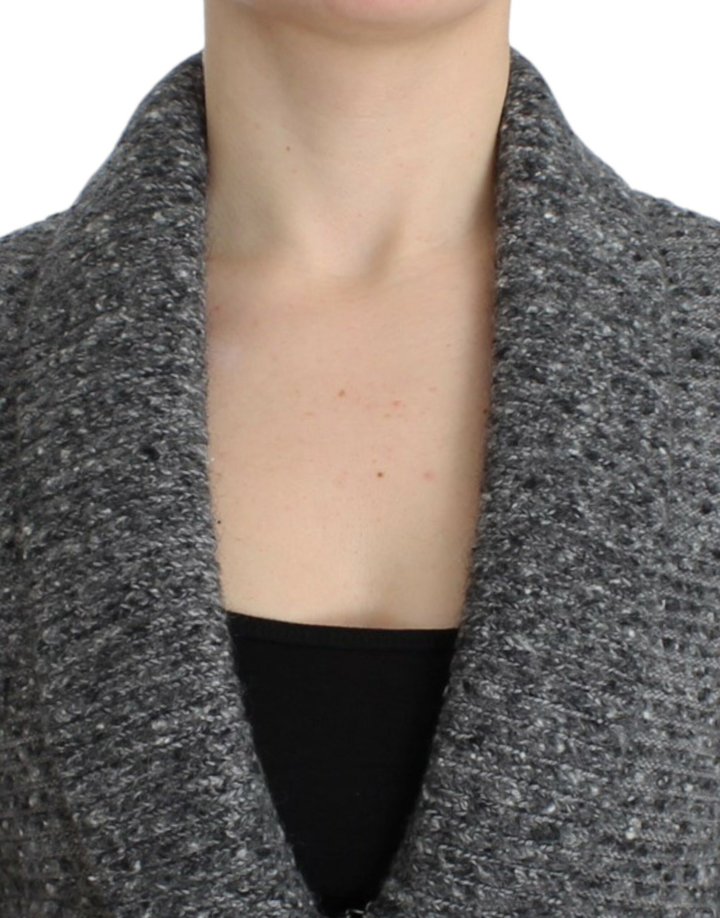 Cavalli Gray wool knitted cardigan