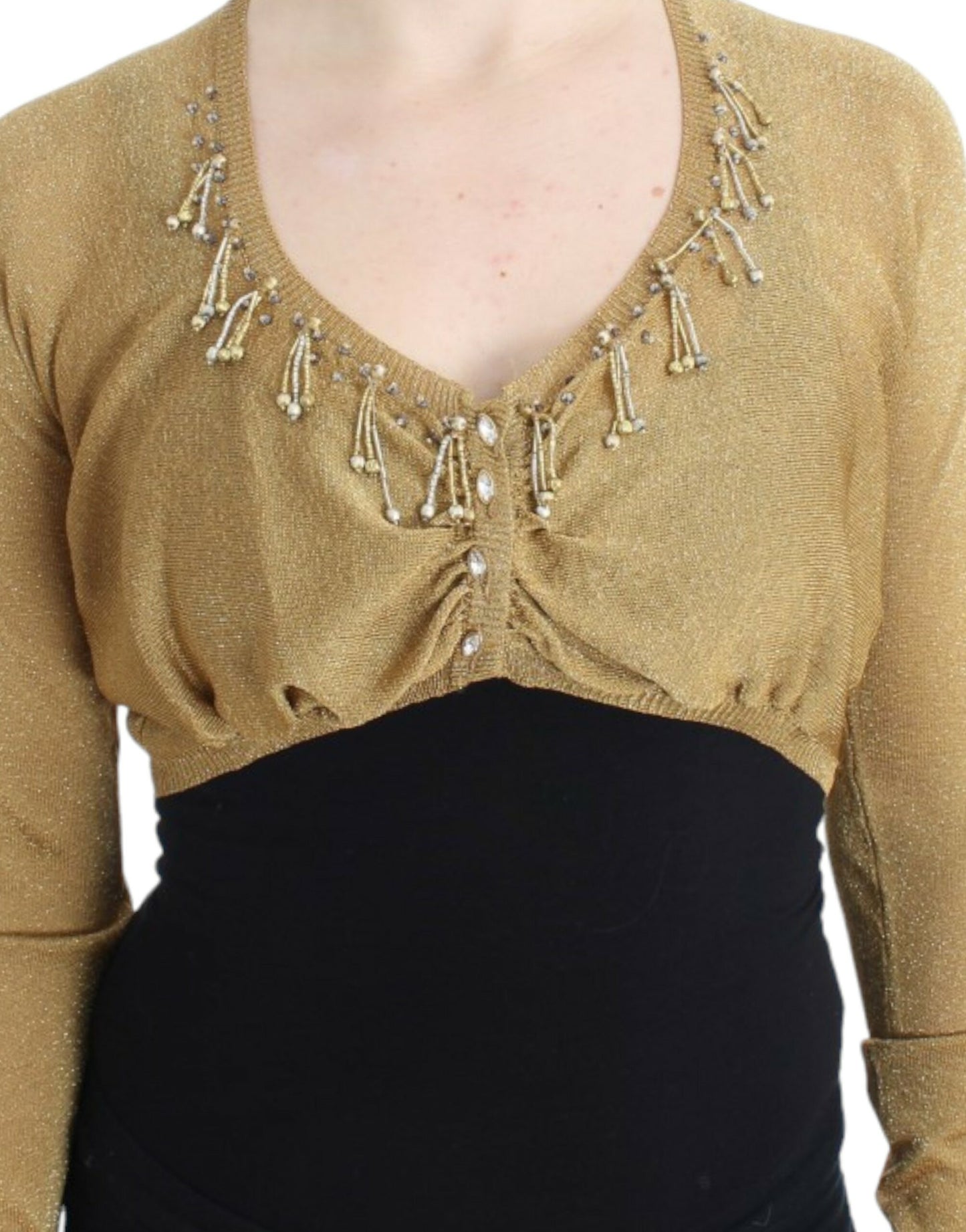 Cavalli Gold embellished gold shrug