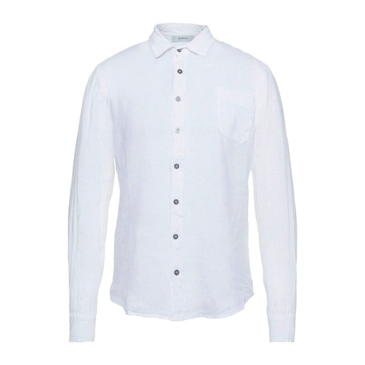 Alpha Studio White Linen Shirt