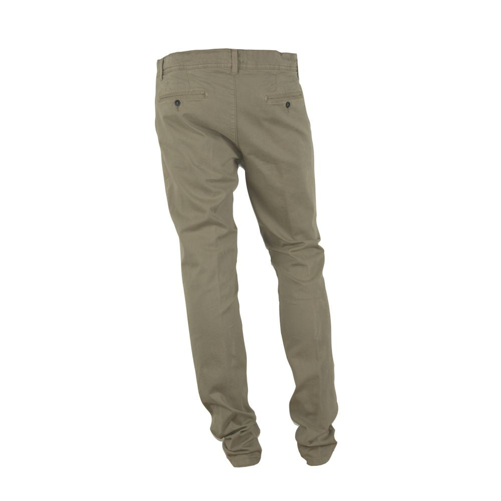 Made in Italy Beige Cotton Men Pant