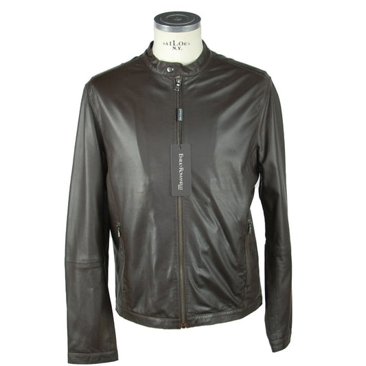 Emilio Romanelli Brown Leather Jackets & Coat