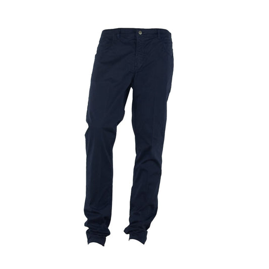 Made in Italy Blue Cotton Men's Trouser
