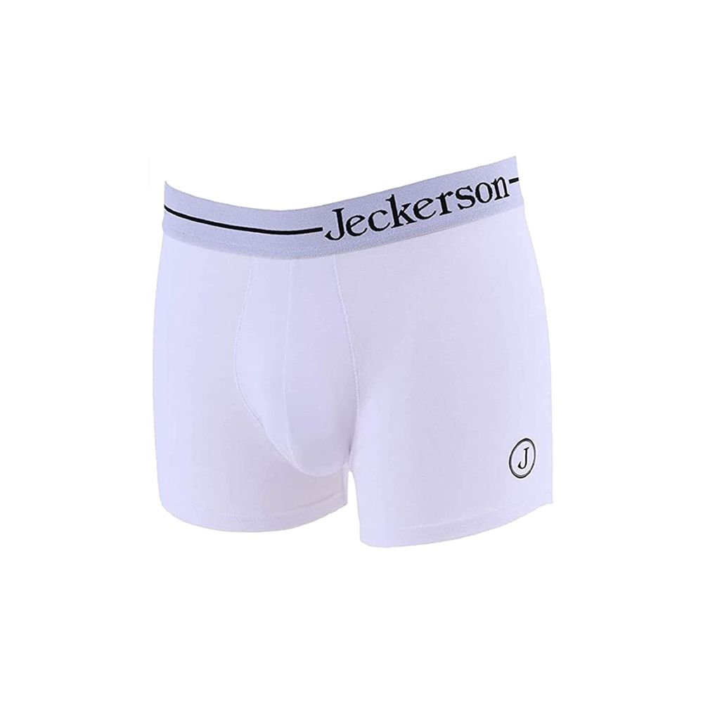 Jeckerson White Cotton Men's Boxer Underwear