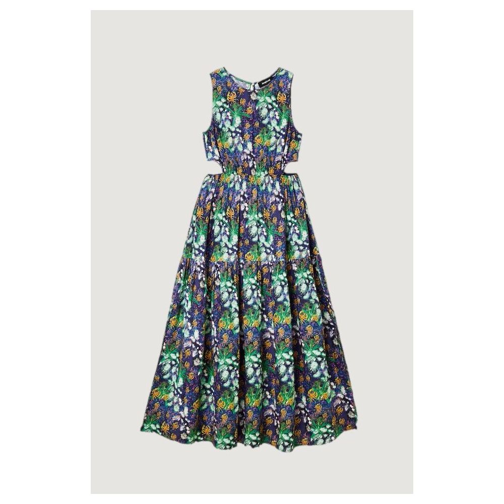 Desigual Blue Viscose Long Dress