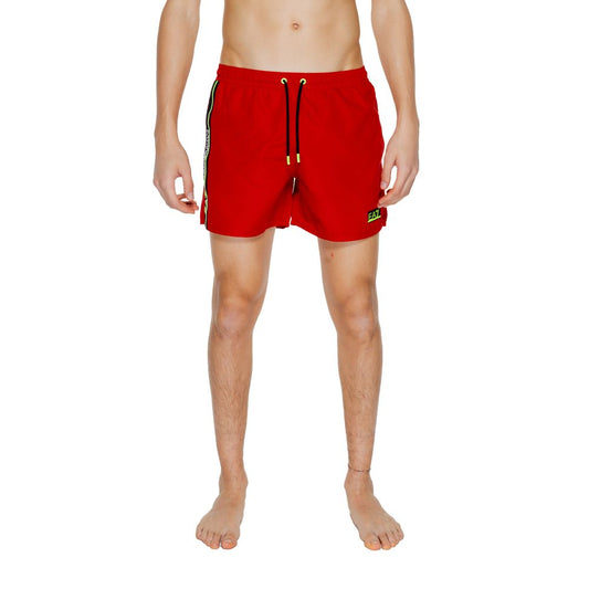Red Polyester Swim Short