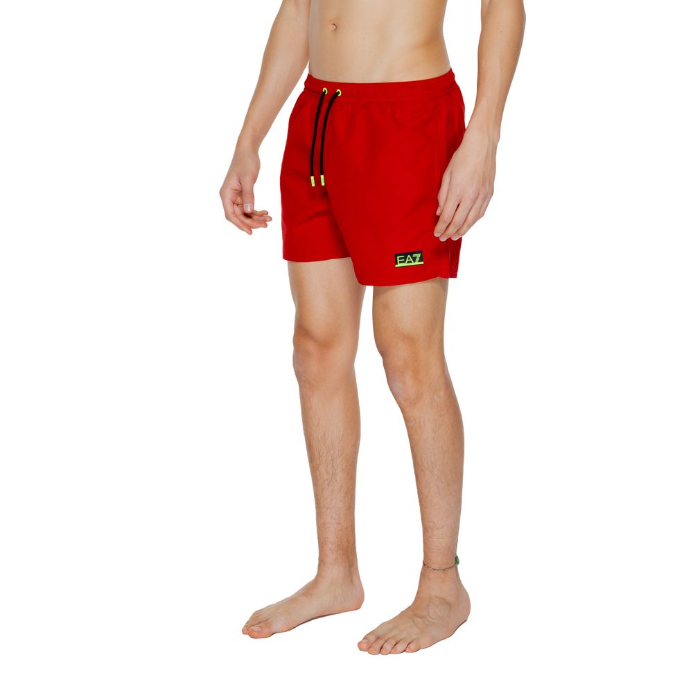 Red Polyester Swim Short