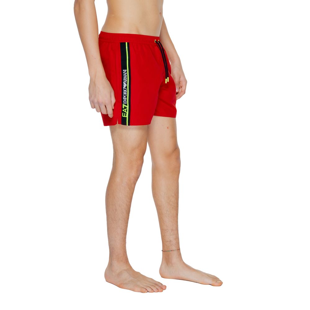 Red Polyester Swim Short