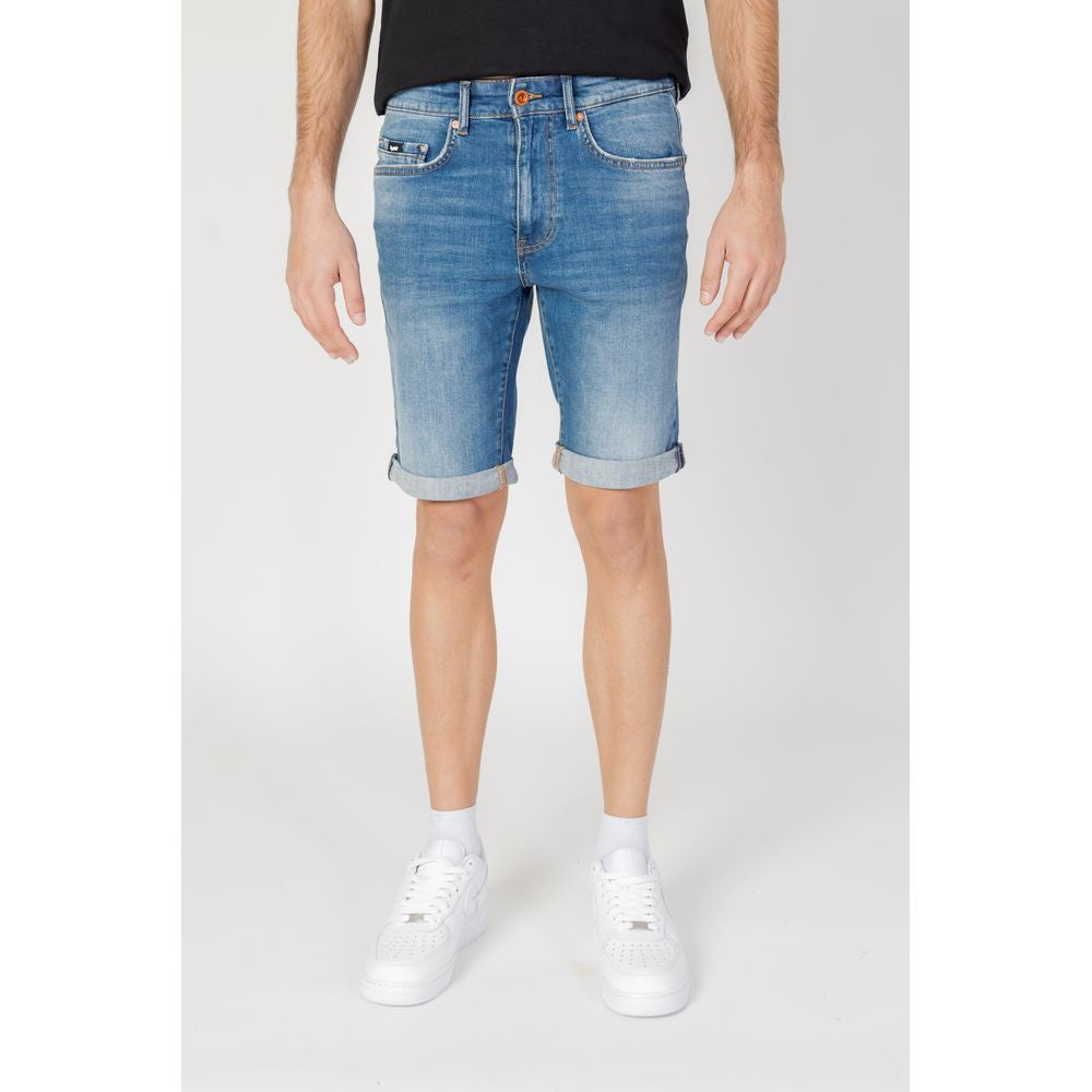 Gas Blue Cotton Bermuda Shorts