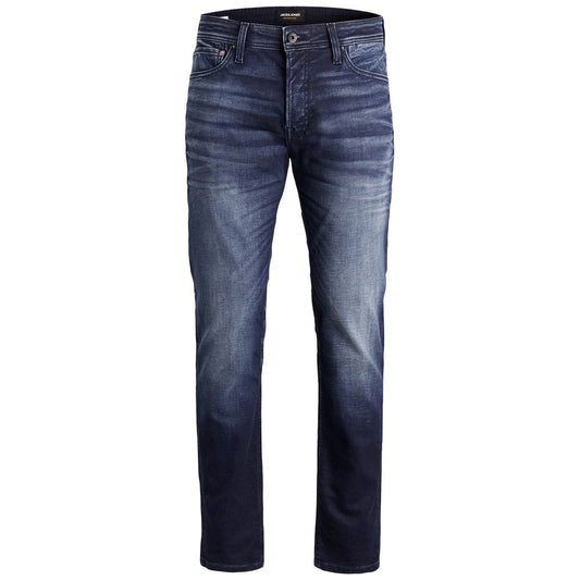 Jack Jones Blue Cotton Relaxed Fit Jeans