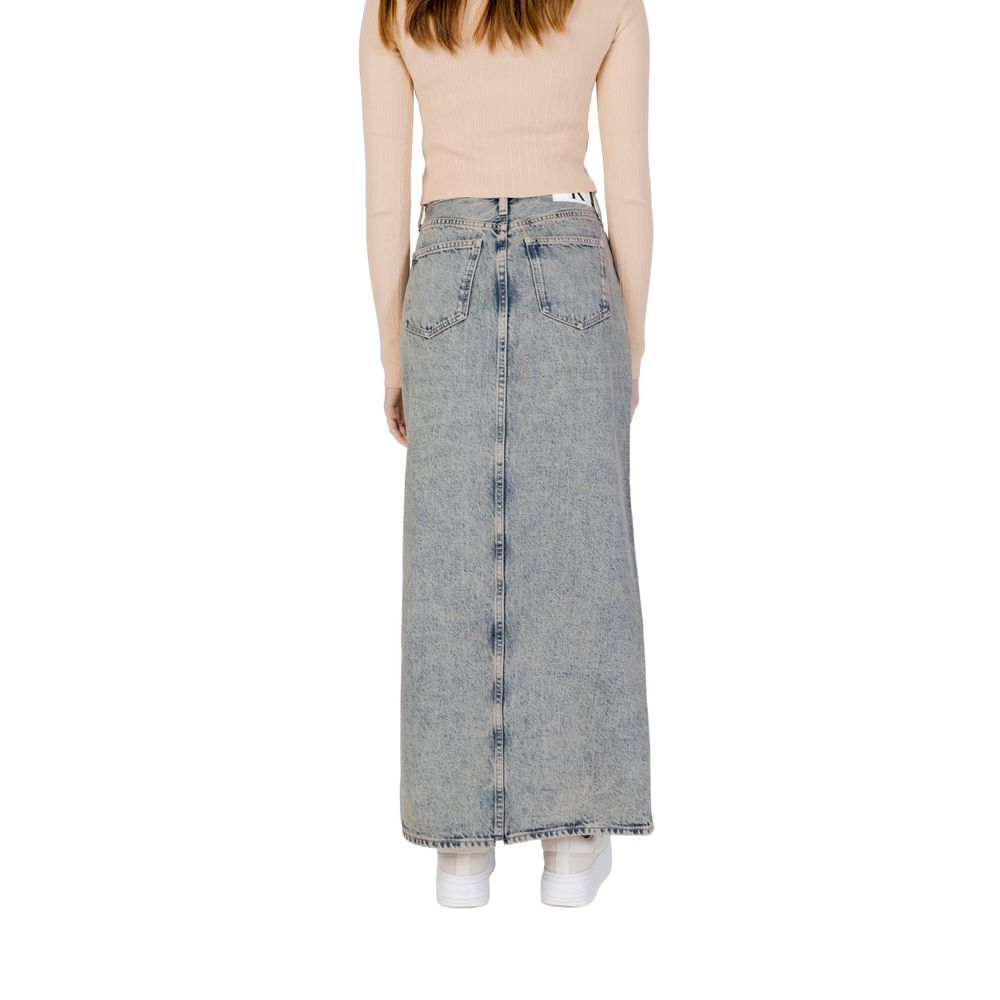 Calvin Klein Jeans Blue Cotton Long Skirt