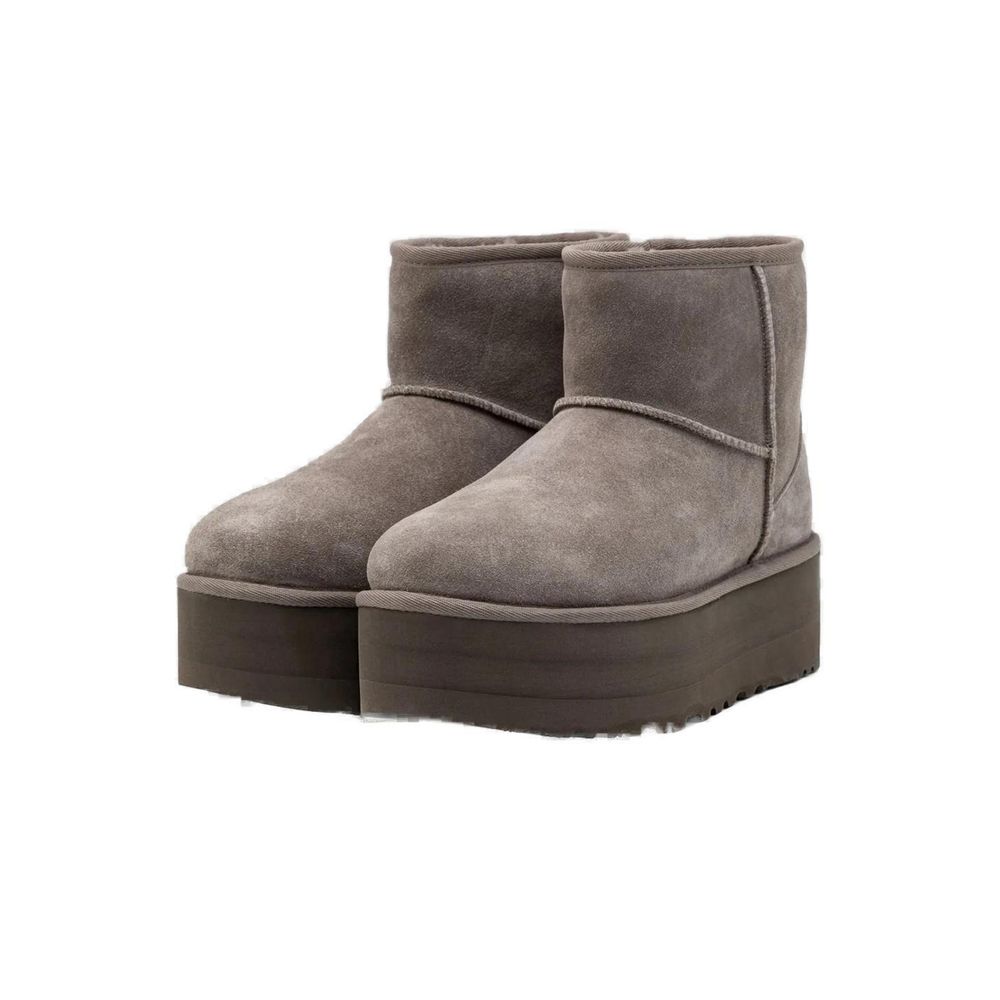 Gray Suede Leather Ankle