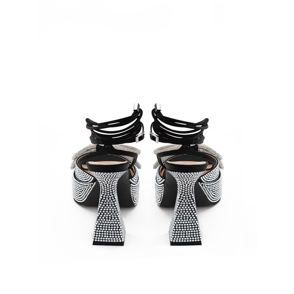 MACH & MACH Chic Black Leather Platforms for Elevated Style