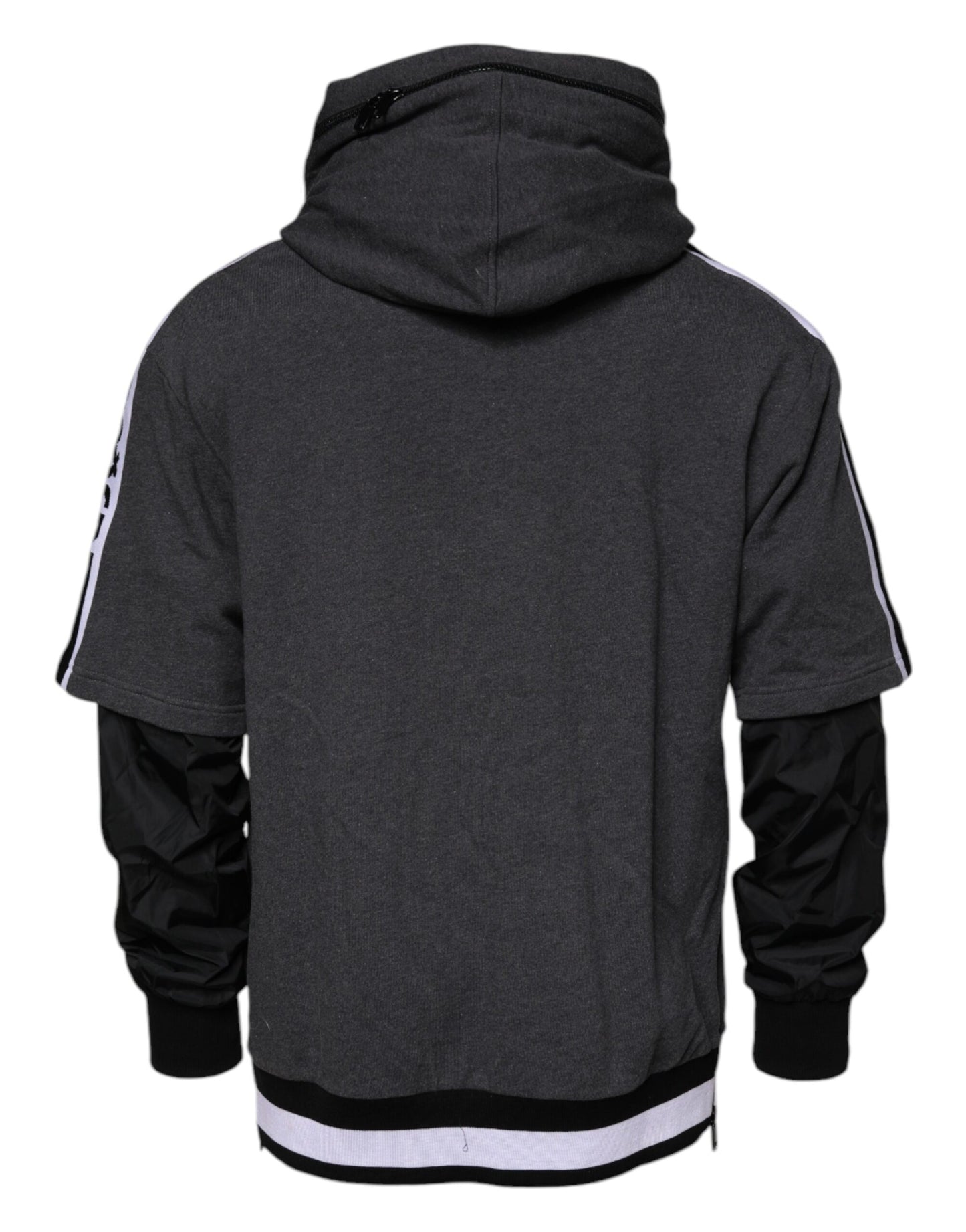 Melange Gray Cotton Hooded Sweatshirt Sweater