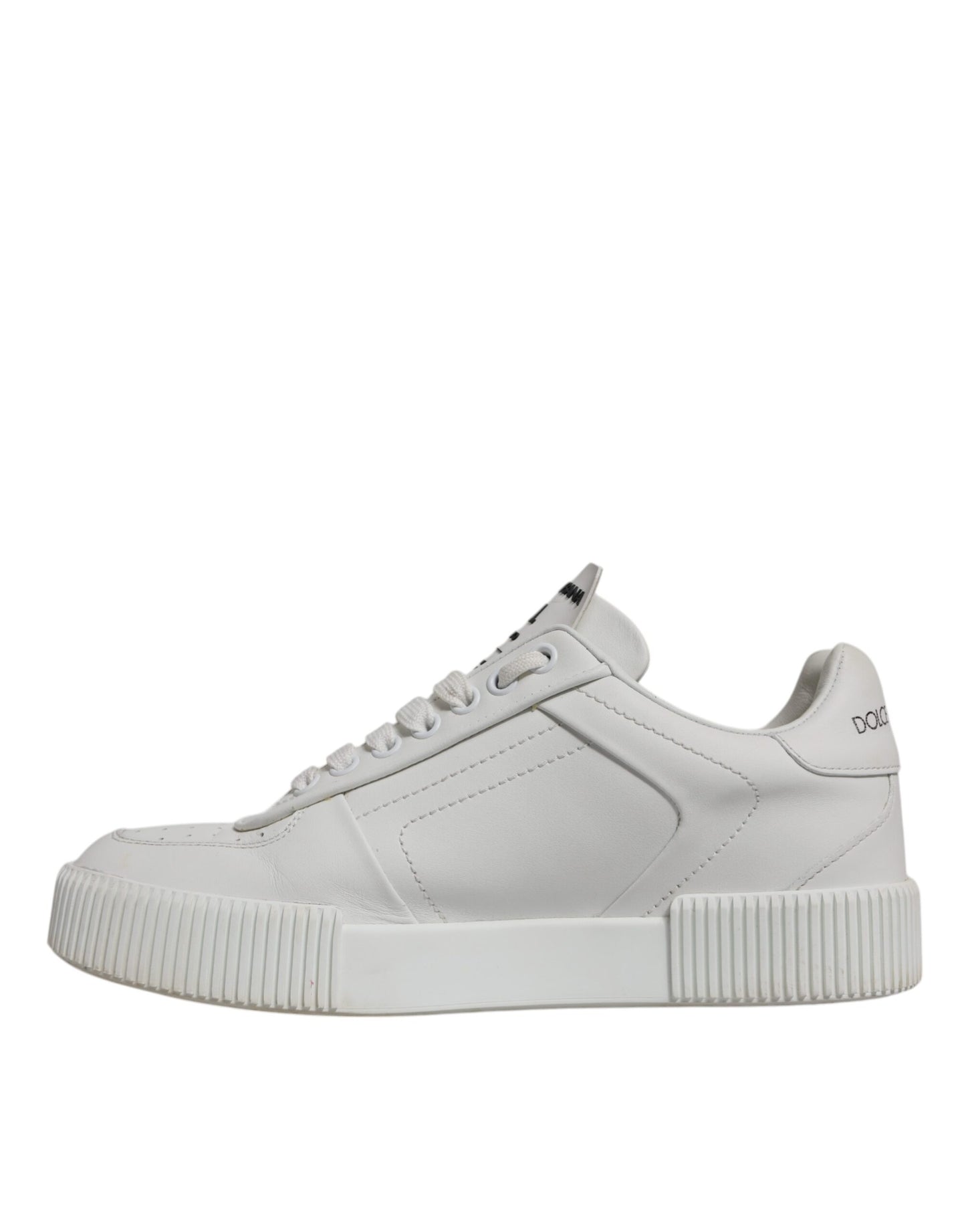 Dolce & Gabbana White Miami Leather Low Top Sneakers Shoes