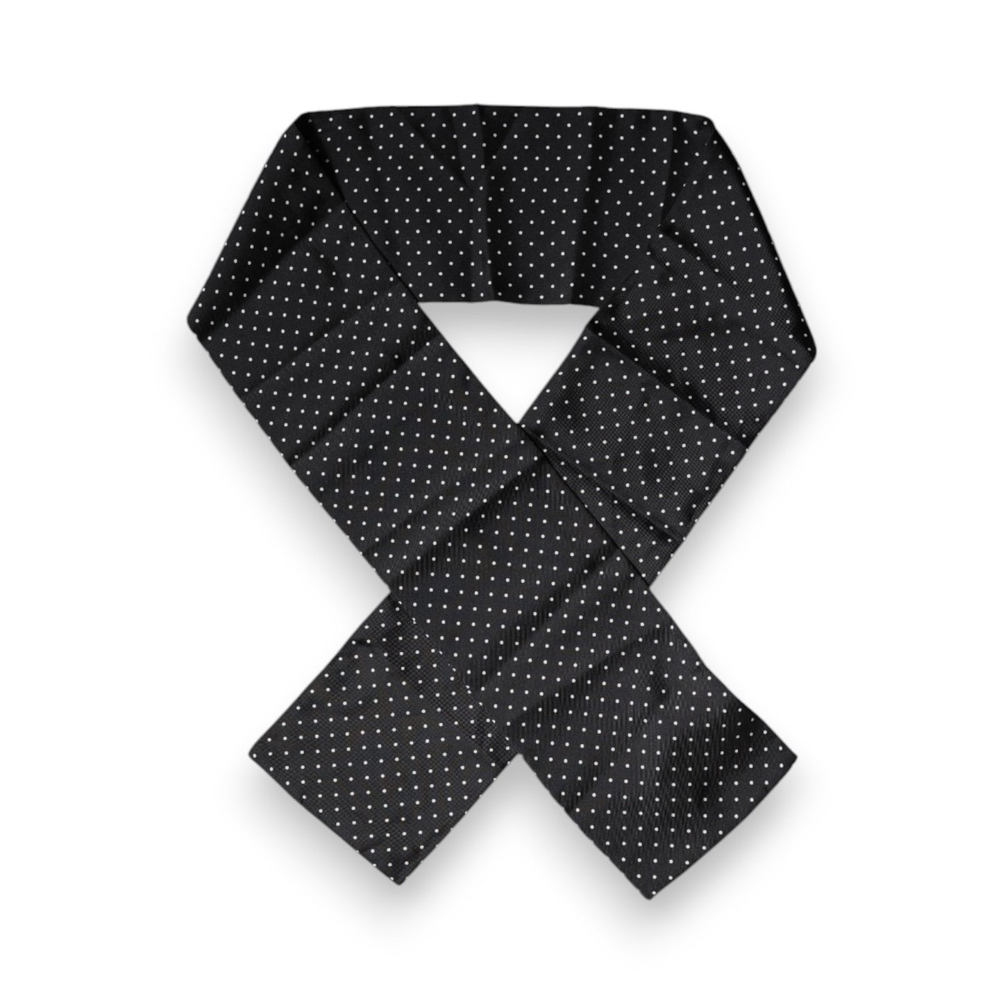Dolce & Gabbana Black Polka Dots Silk Skinny Neck Wrap Scarf