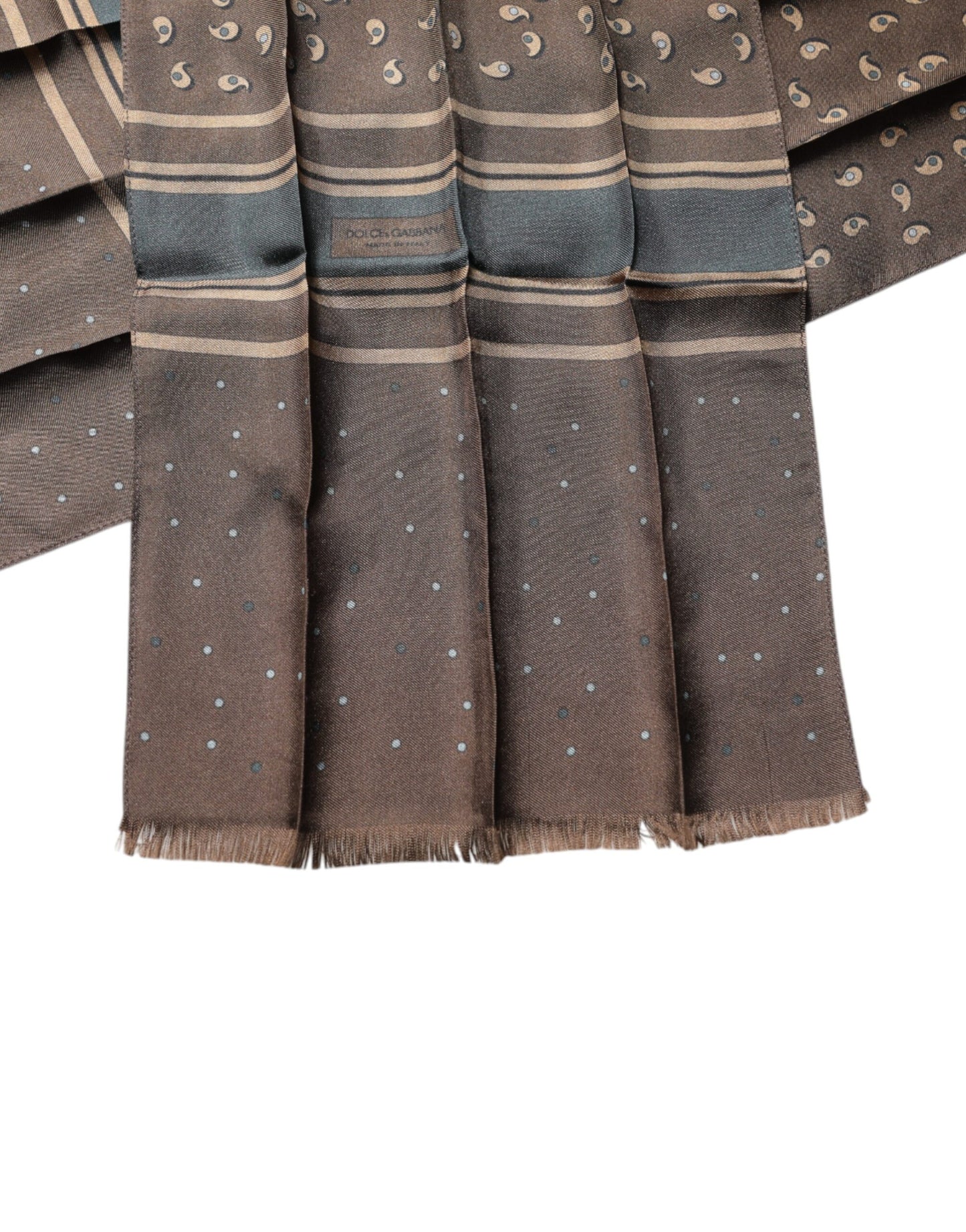 Dolce & Gabbana Brown Fantasy Silk Neck Wrap Shawl Scarf