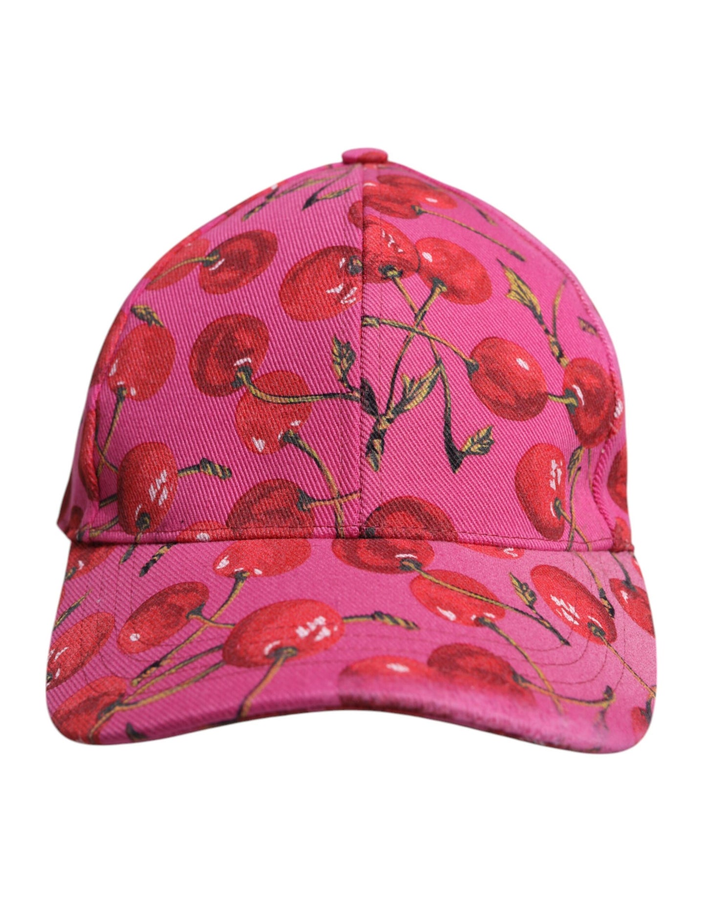 Pink Cherry Print Cotton Baseball Cap