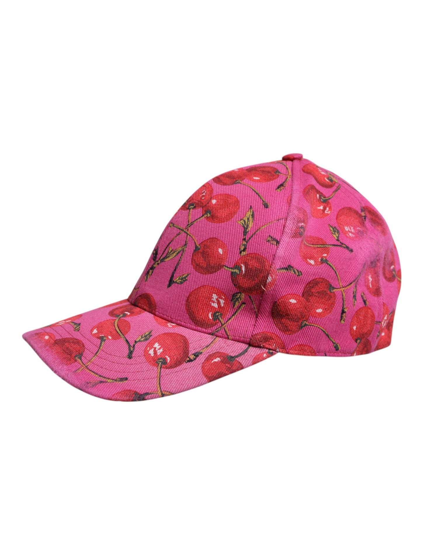 Pink Cherry Print Cotton Baseball Cap
