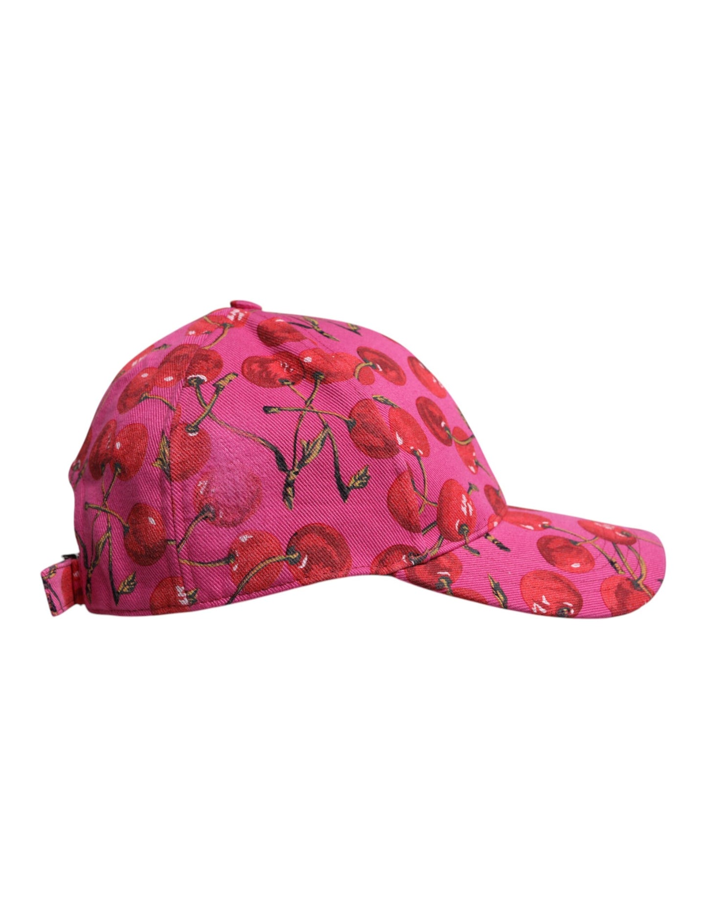 Pink Cherry Print Cotton Baseball Cap