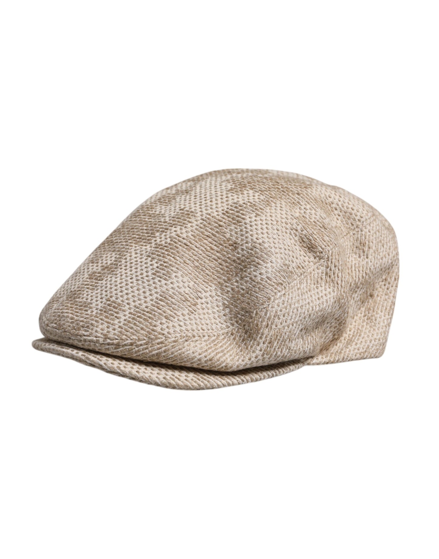 Beige Floral Linen Newsboy Hat
