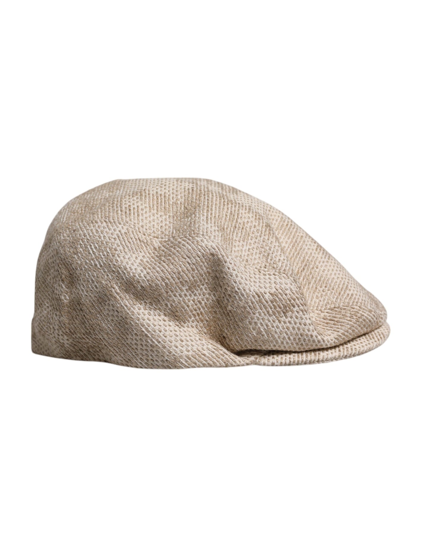 Beige Floral Linen Newsboy Hat
