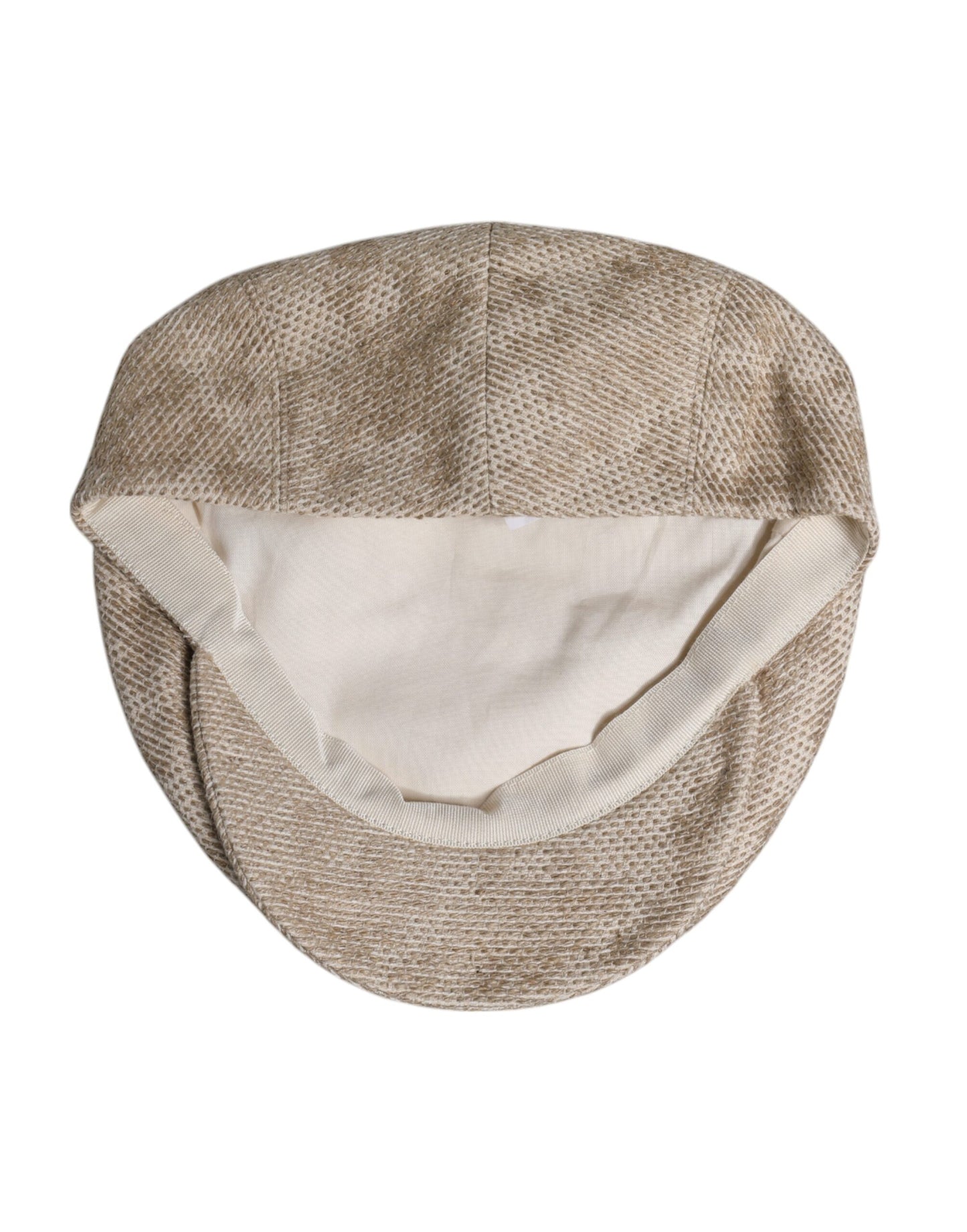 Beige Floral Linen Newsboy Hat
