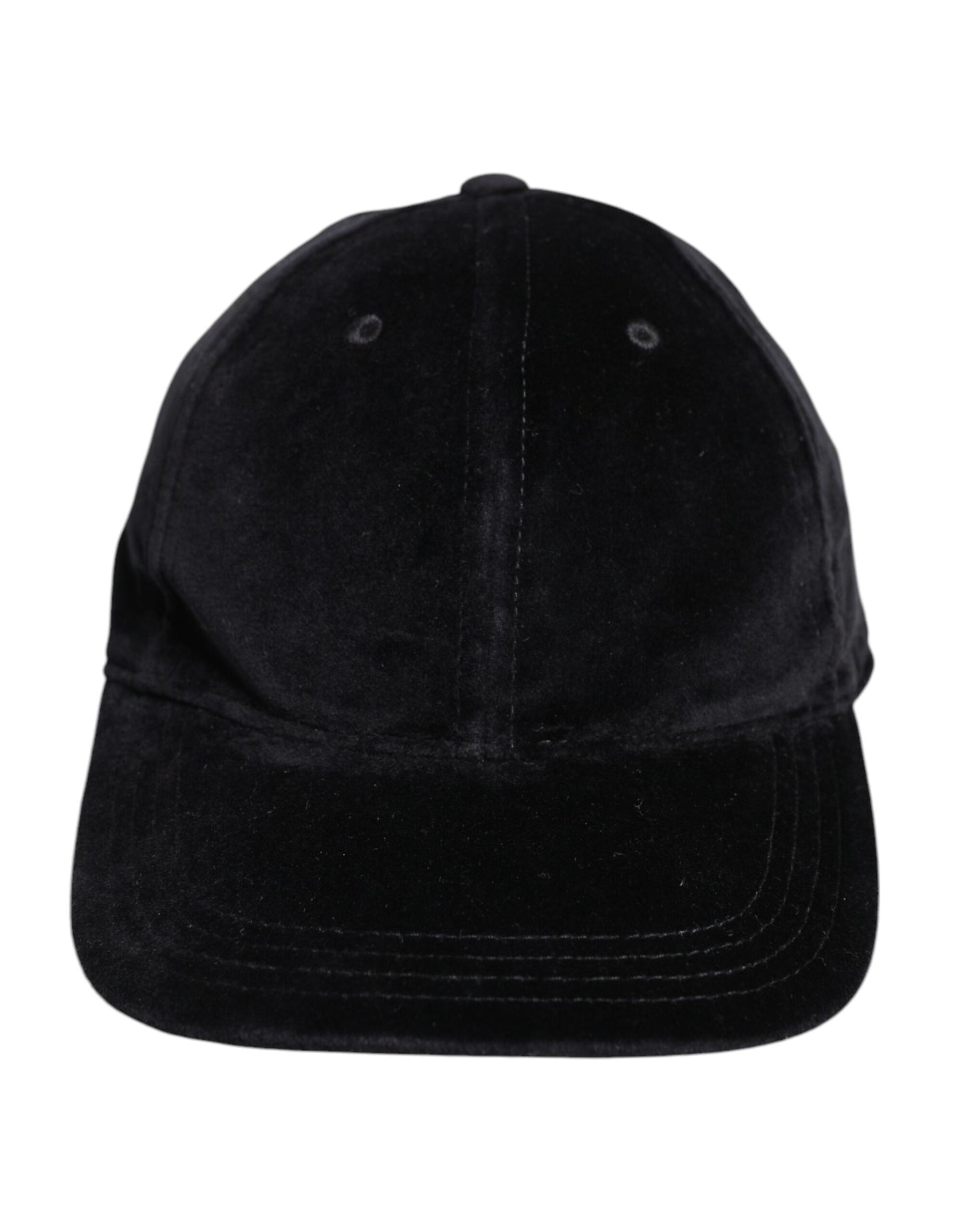 Black Cotton 6 Panels Baseball Cap