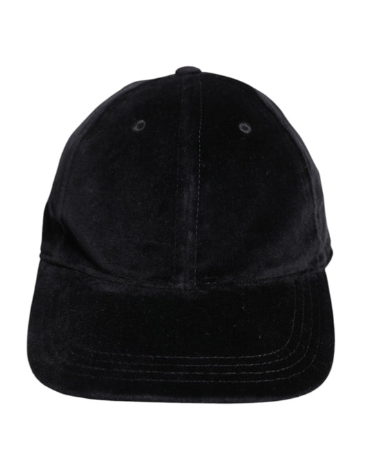 Black Cotton 6 Panels Baseball Cap
