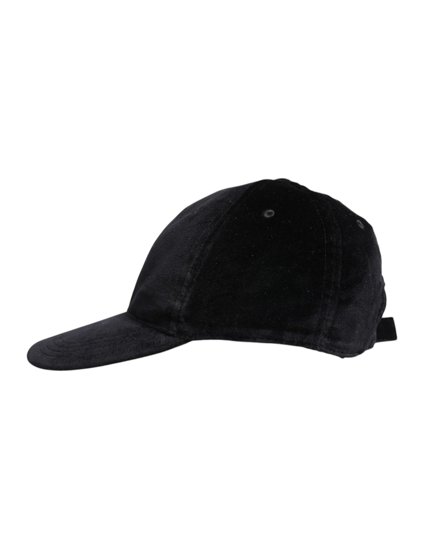 Black Cotton 6 Panels Baseball Cap