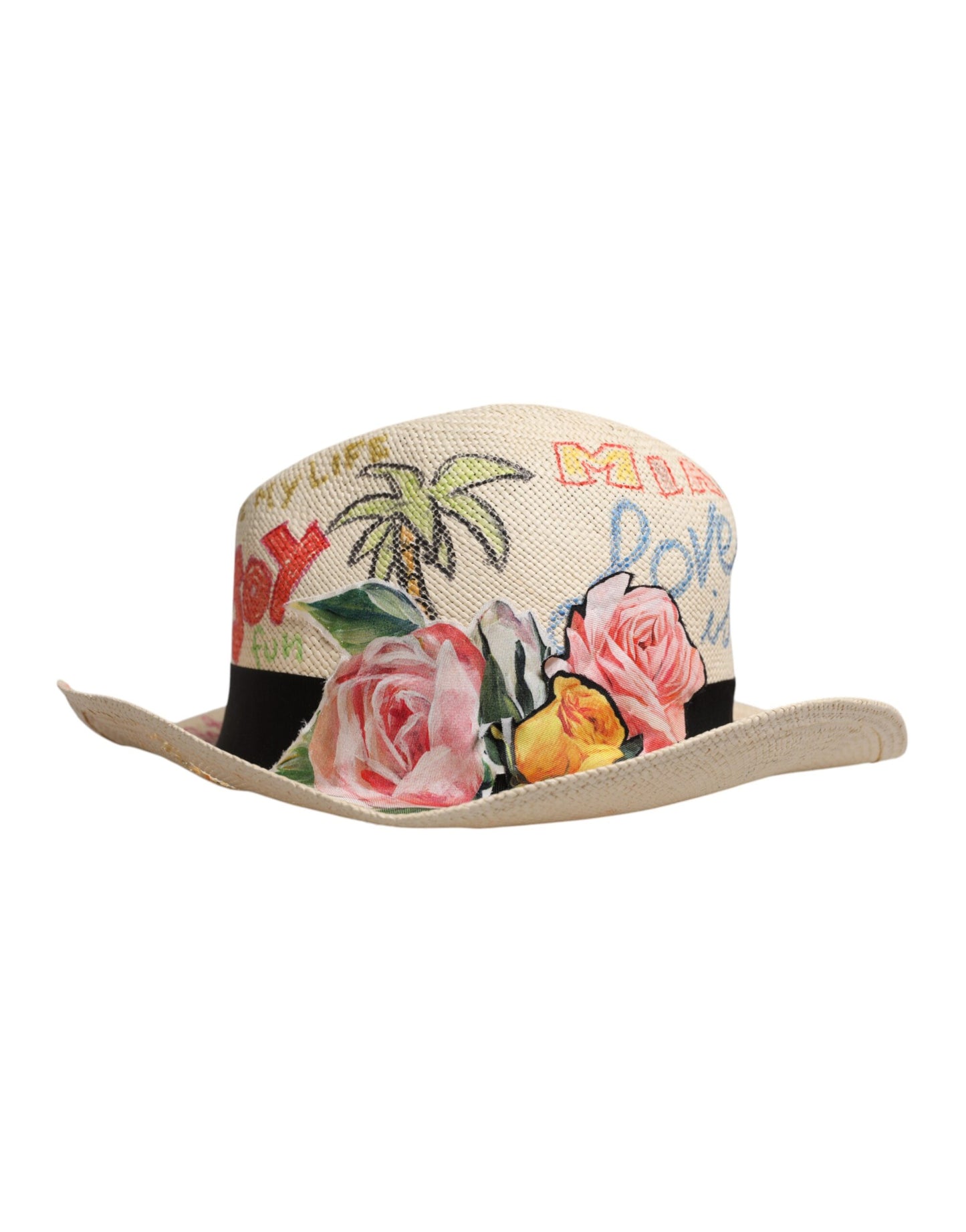 Multicolor Floral Women Fedora Wide Brim Hat