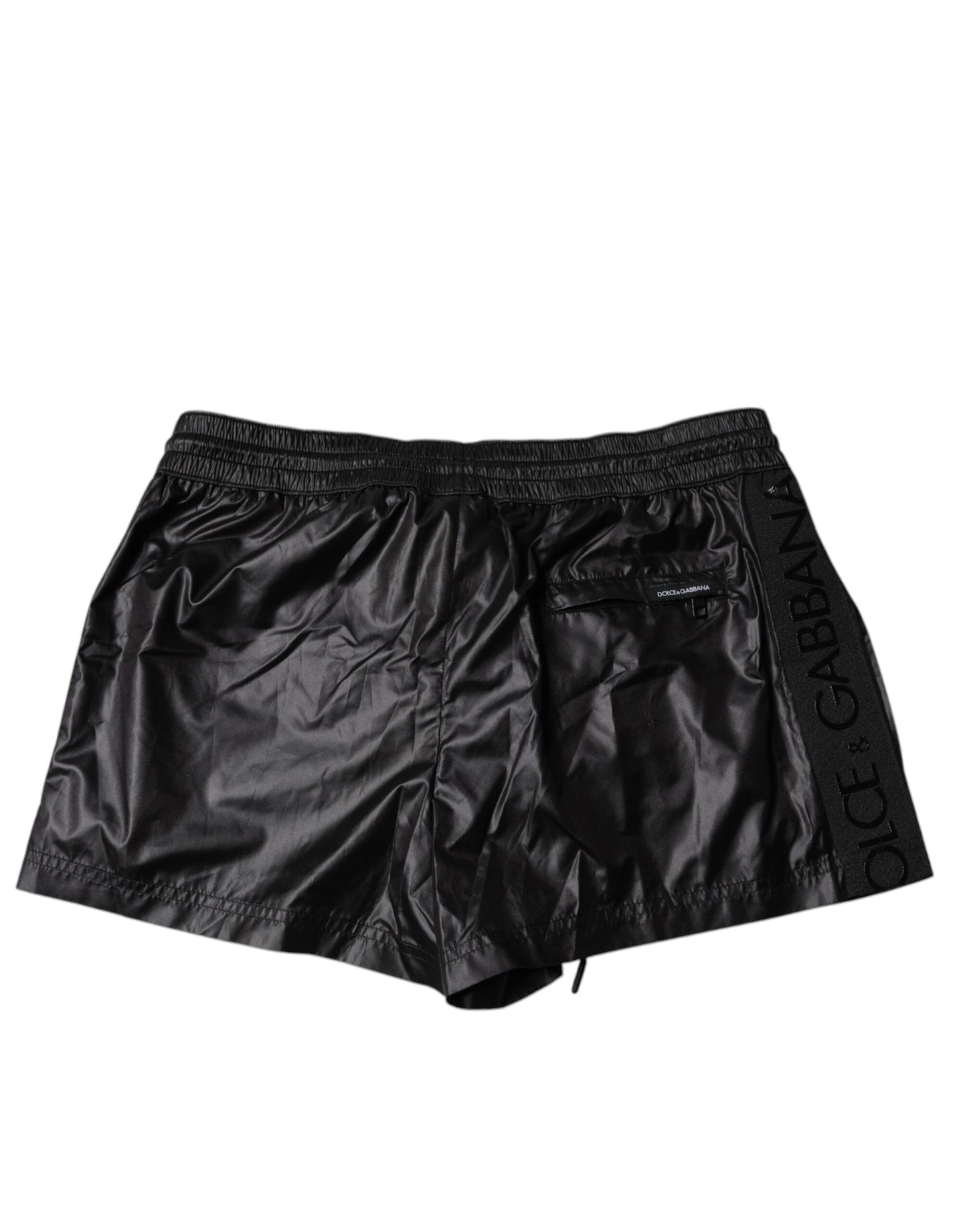Black Polyester Beachwear Shorts Swimwear