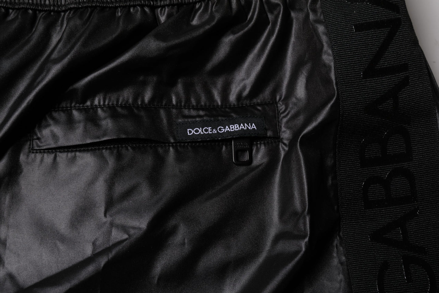 Black Polyester Beachwear Shorts Swimwear