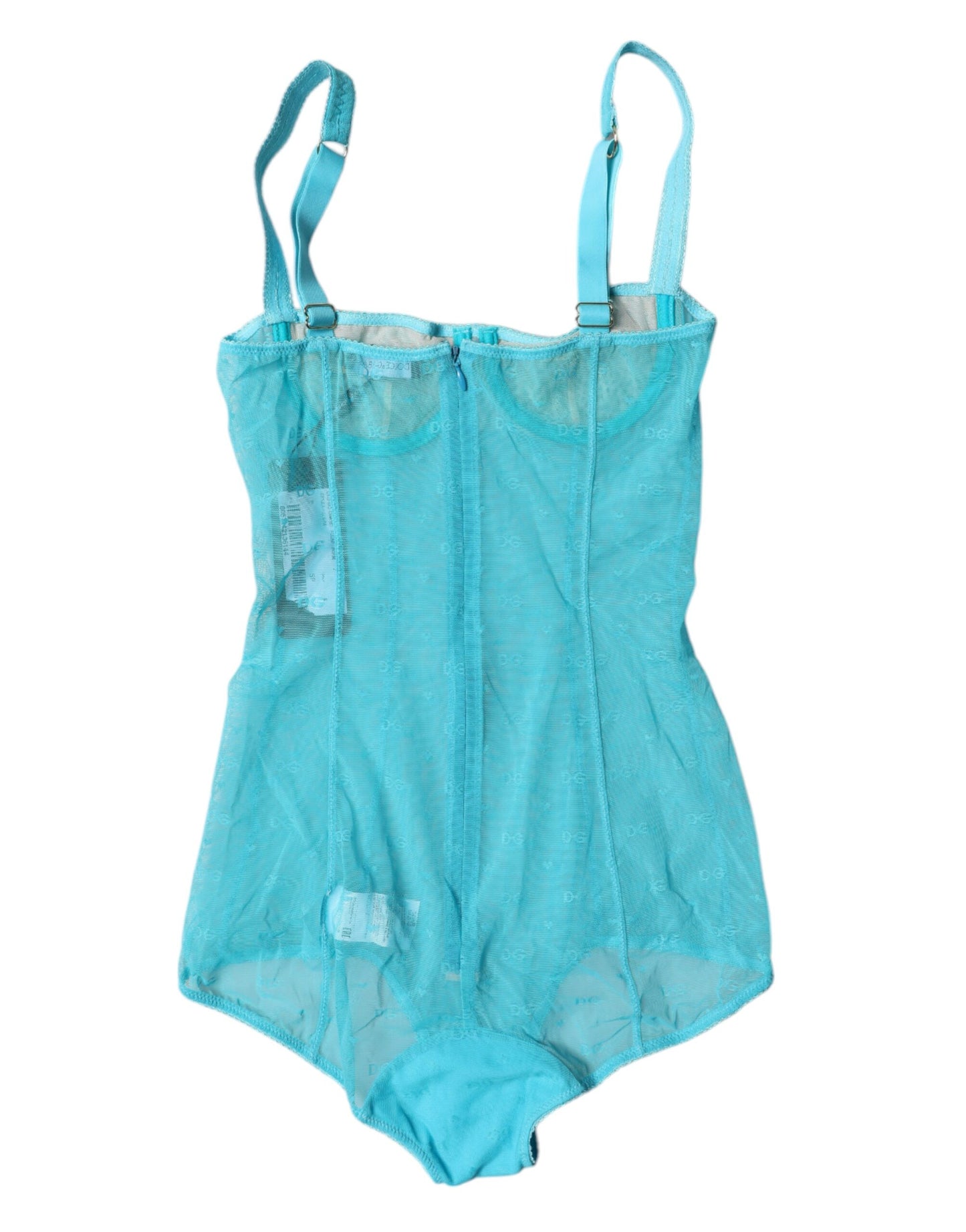 Blue Tulle Balconette Bra Bodysuit Underwear