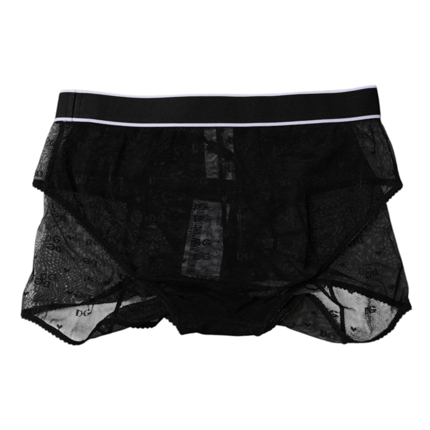 Dolce & Gabbana Black Tulle Nylon Mid Waist Panty Underwear
