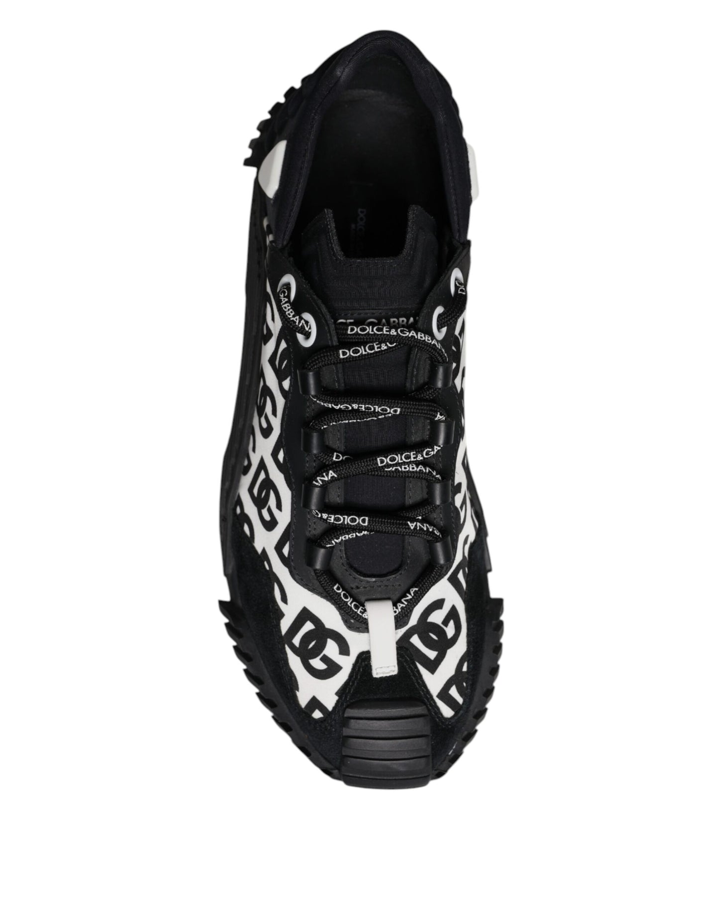 Dolce & Gabbana Black Logo Lace Up Low Top NS1 Sneakers Shoes