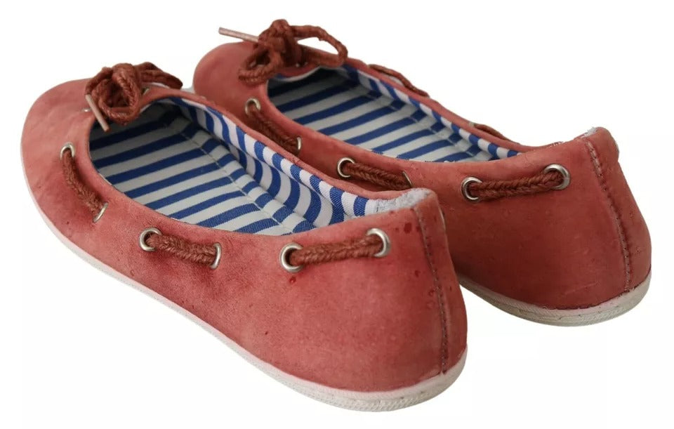 Pantofola D'Oro Scarlet Red Blue Stripe Flat Slip-On Shoes