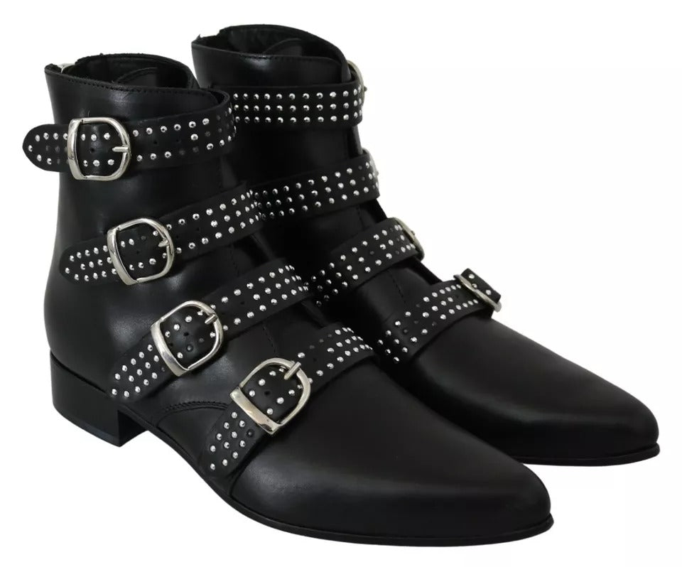Dondup Black Fashion Buckled Zipper Ankle Boots Shoes