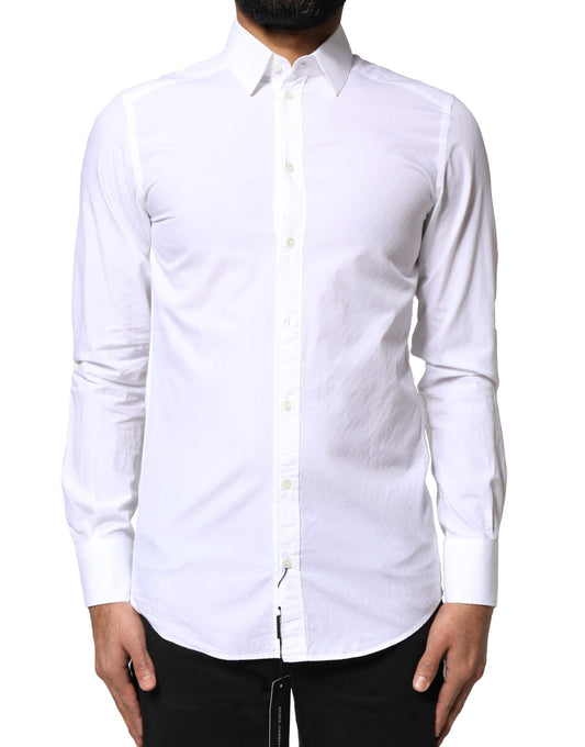 Dolce & Gabbana White Cotton MARTINI Formal Men Dress Shirt