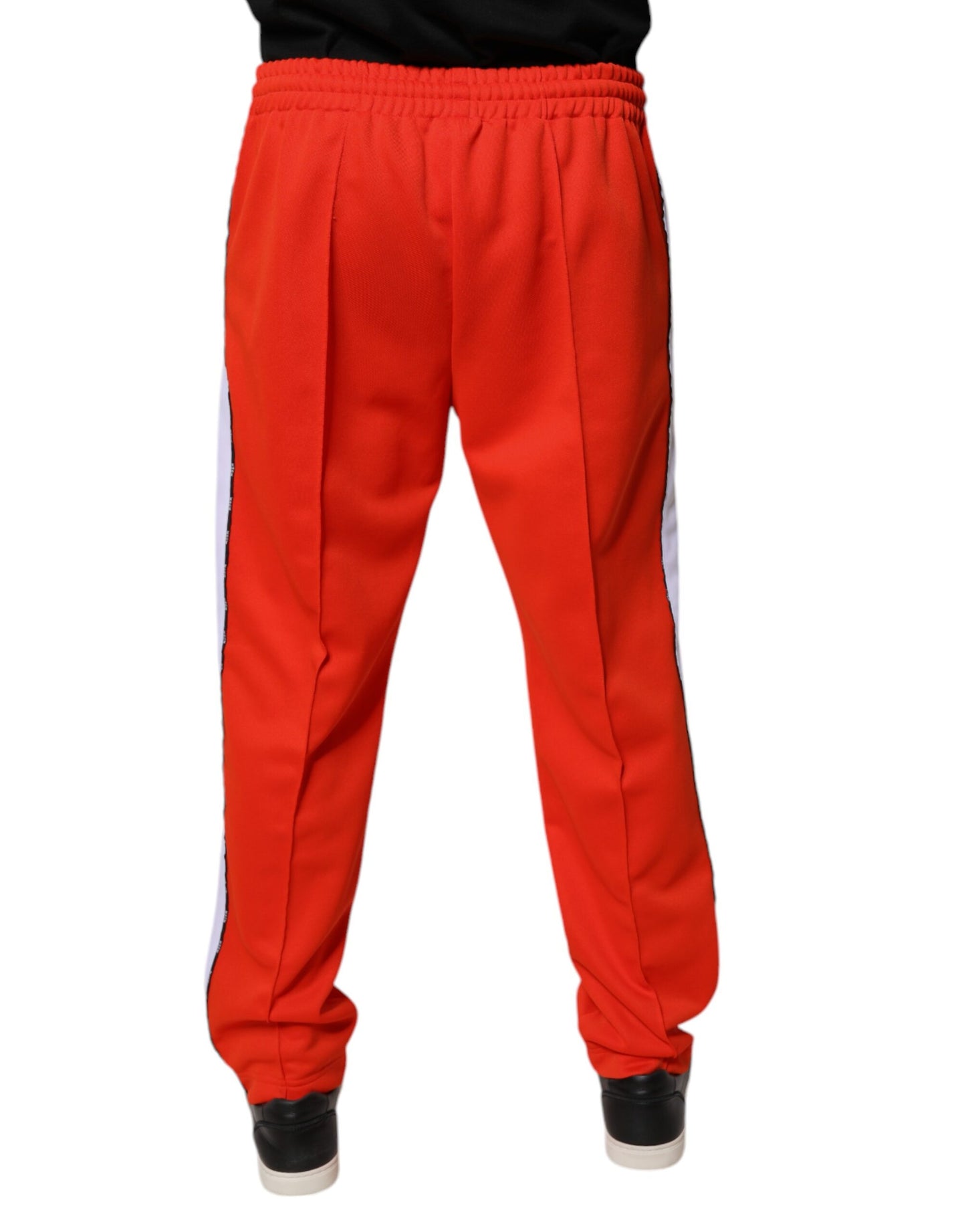 MSGM Red White Mid Waist Men Jogger Sweatpants Pants