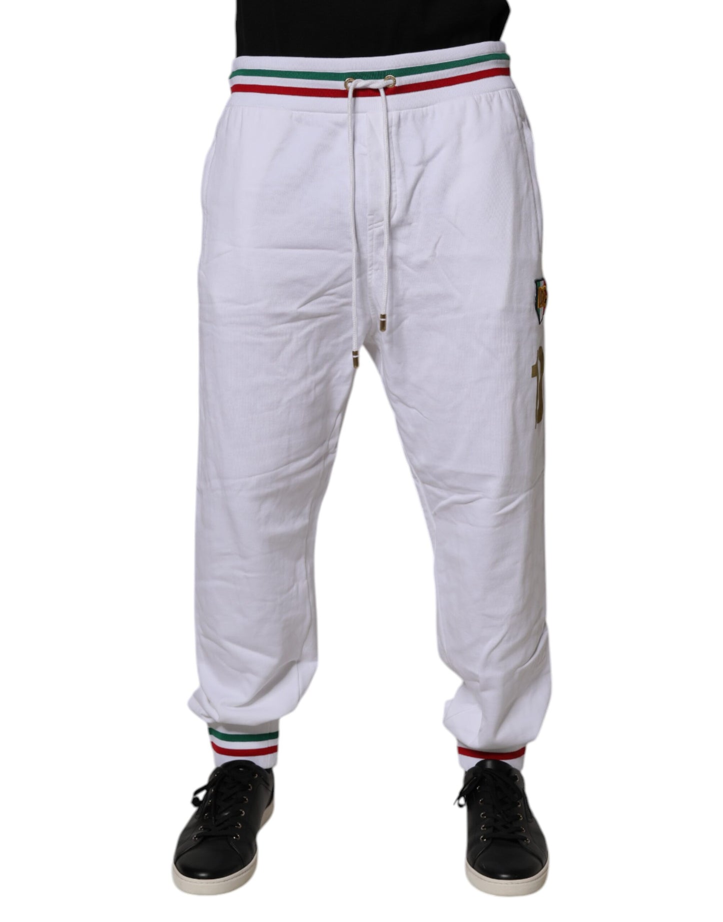White Italia Cotton Jogger Sweatpants Pants