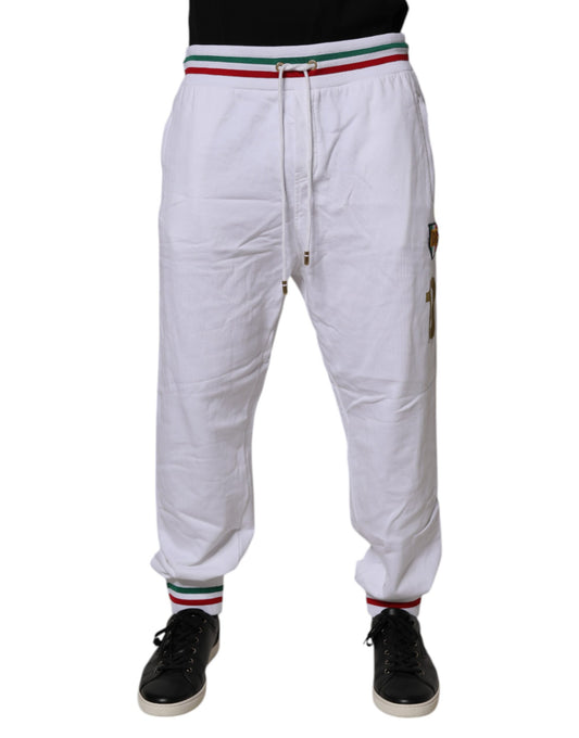 White Italia Cotton Jogger Sweatpants Pants