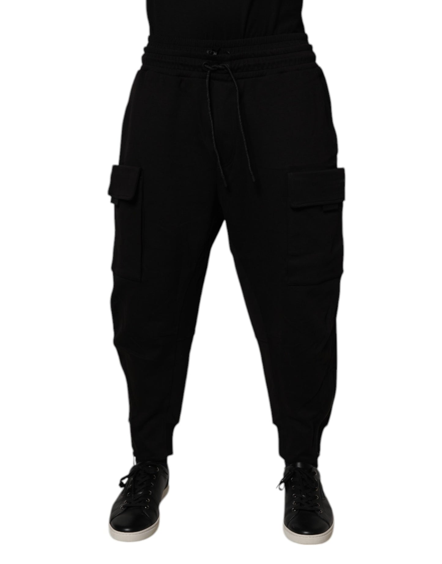 Dolce & Gabbana Black Cotton Men Cargo Jogger Sweatpants Pants