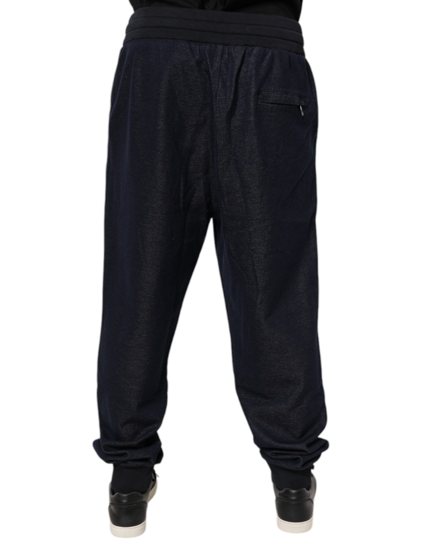 Dolce & Gabbana Black Jacquard Jogger Men Sweatpants Pants