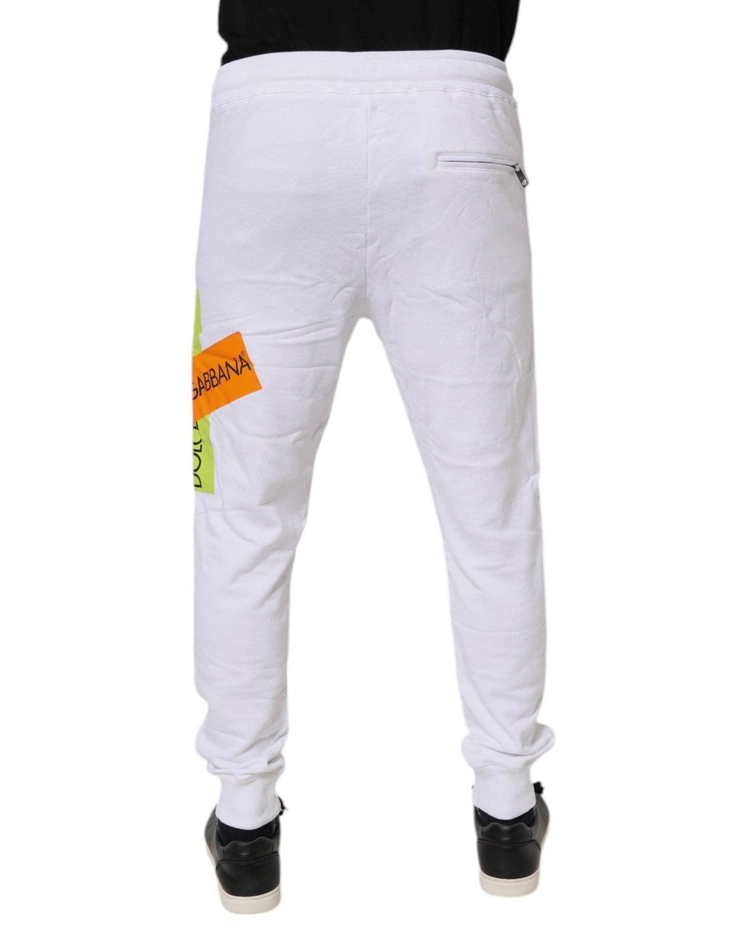 White Logo Tape Jogger Cotton Sweatpants Pants
