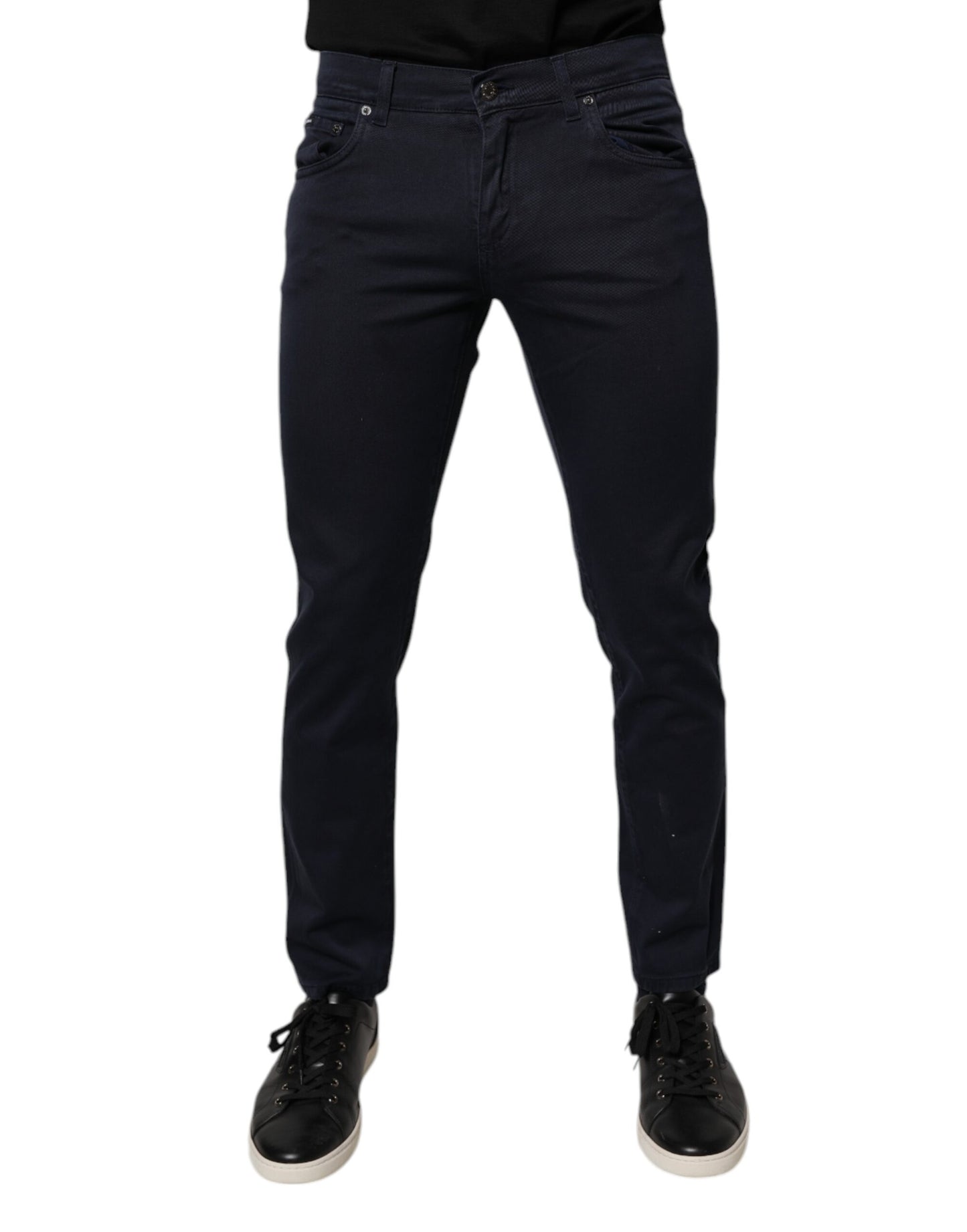 Dark Blue GOLD Cotton Skinny Men Denim Jeans