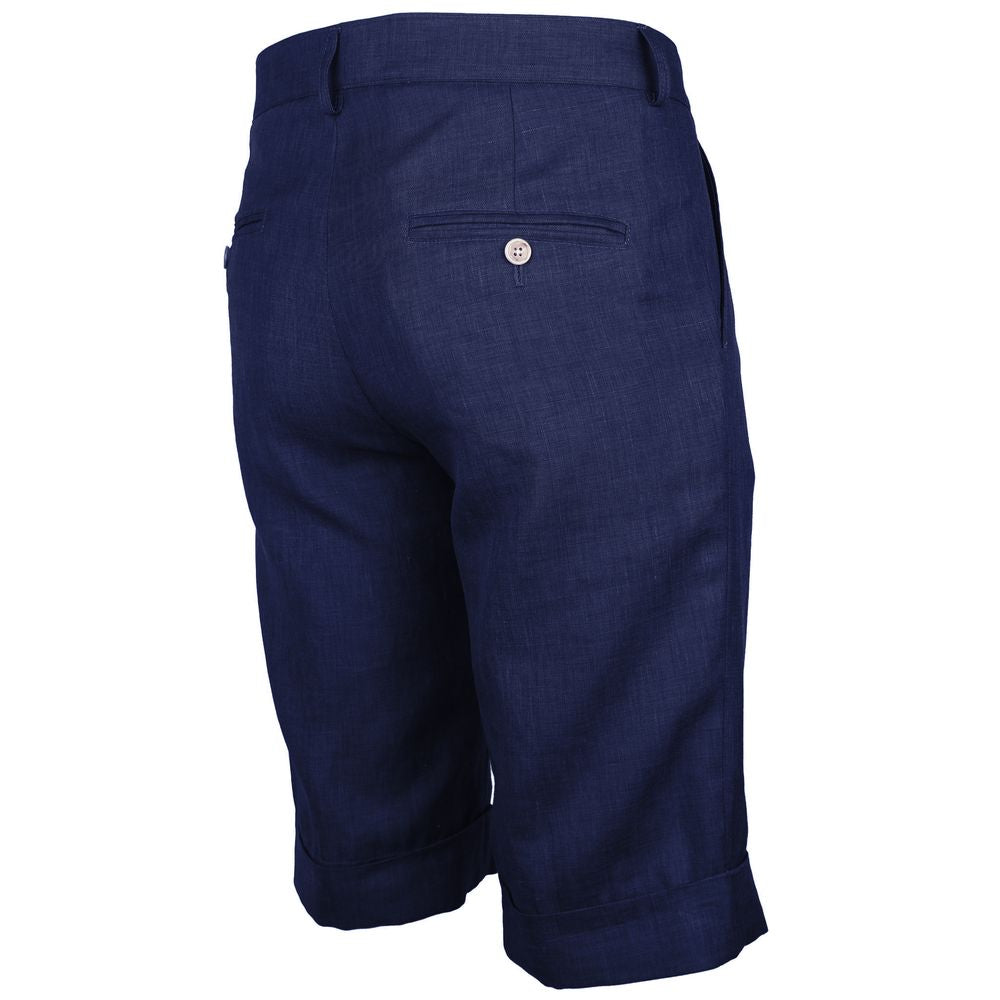 Made in Italy Blue Linen Short