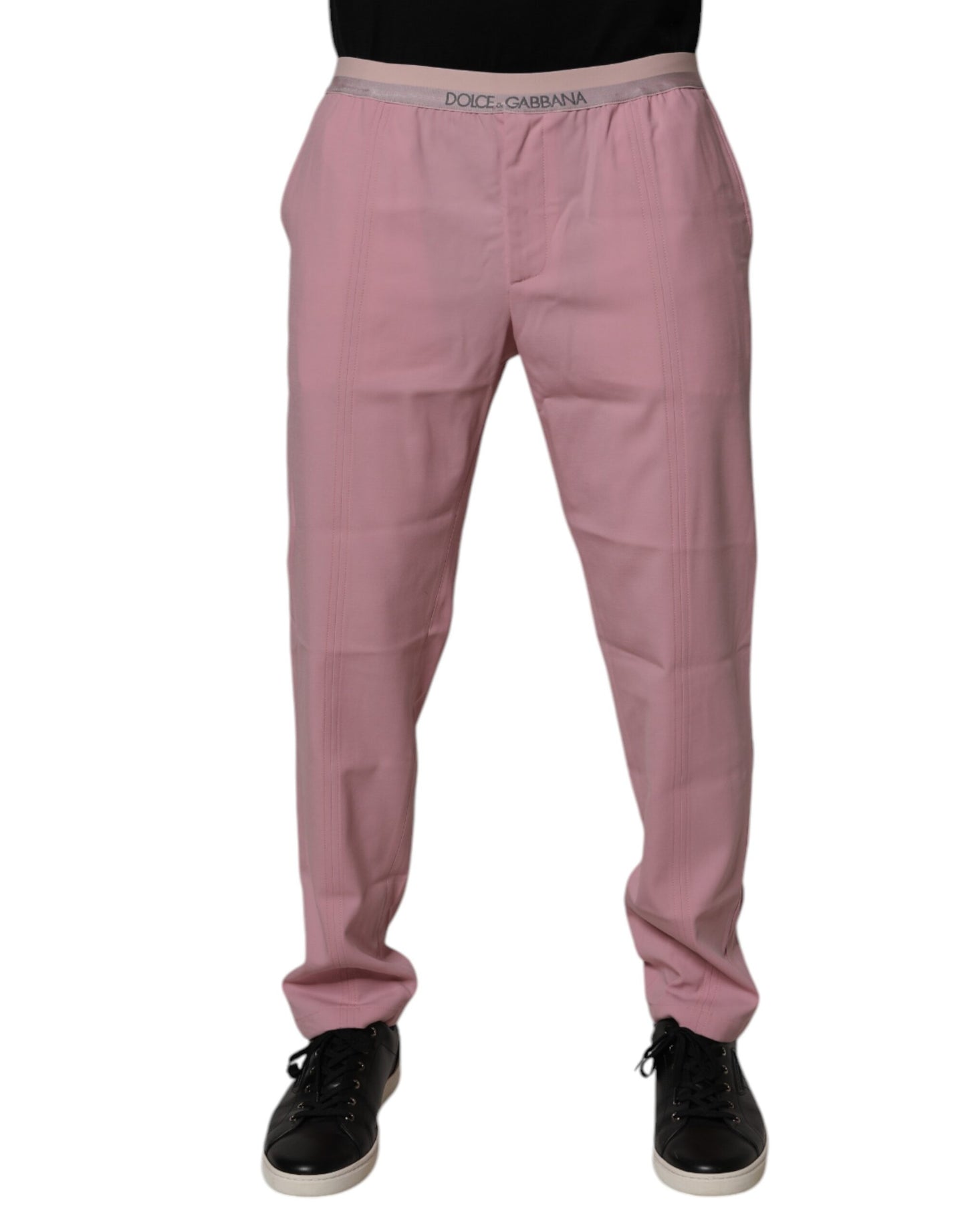 Dolce & Gabbana Pink Cotton Stretch Chino Pants