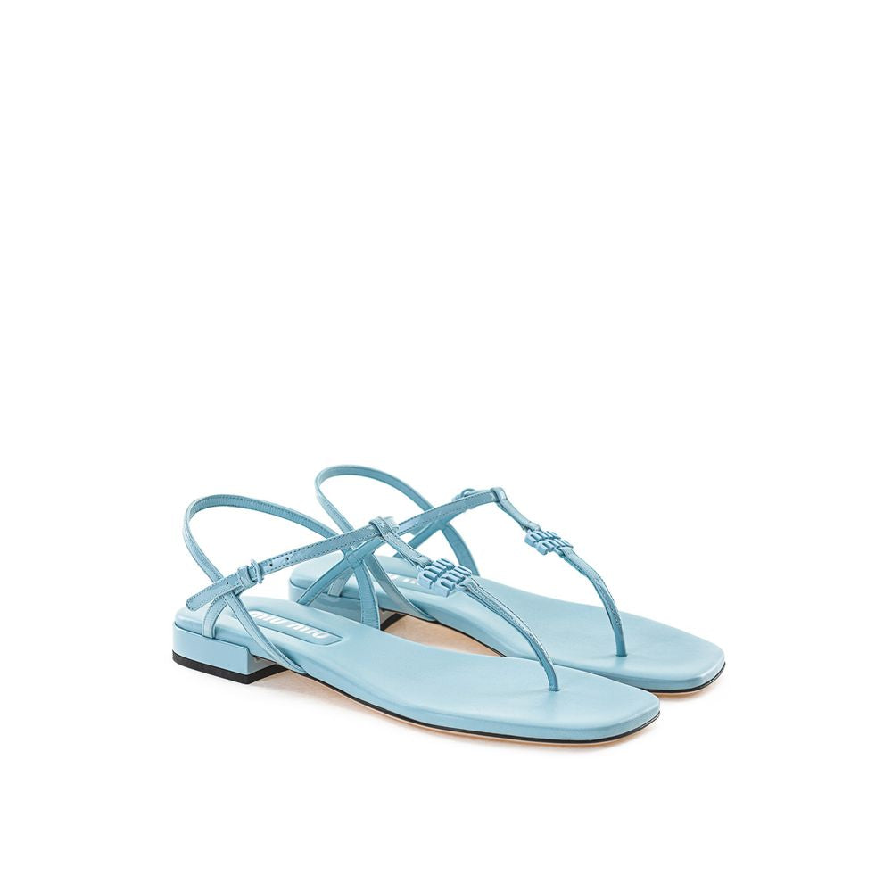 Blue Patent Leather Flip-Flop Sandal